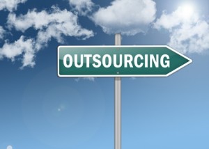 Signpost "Outsourcing"